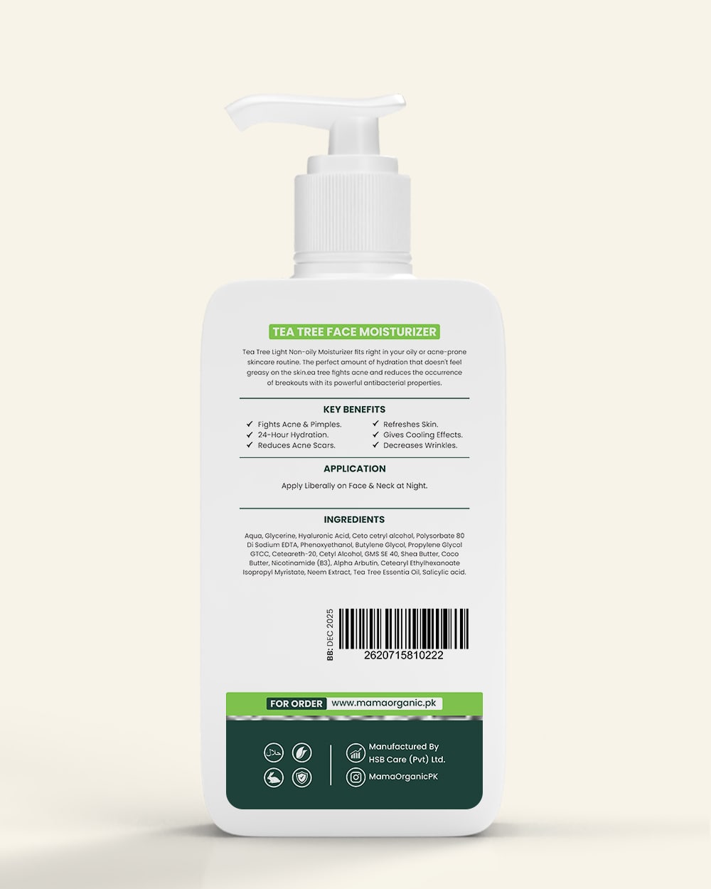 Tea Tree Oil Free Face Moisturizer 230ml in Pakistan