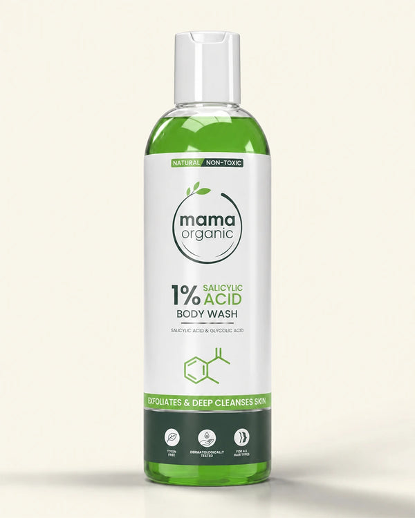 1% Salicylic Acid Body Wash 250ml for Deep Pore Cleansing and Exfoliation with Glycolic Acid