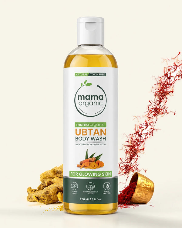 Ubtan Body Wash 250ml for Deep Cleansing Glowing Skin with Turmeric, Sandalwood, Saffron & Aloe Vera