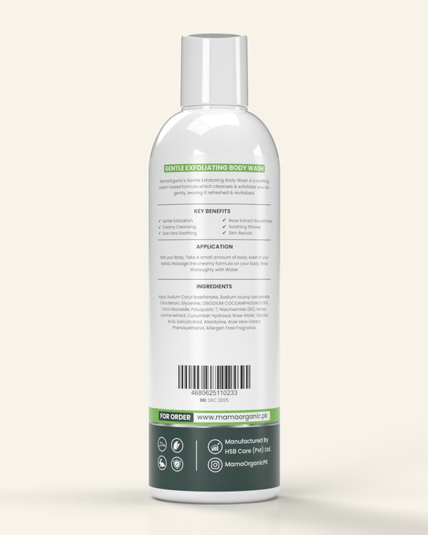 Gentle Exfoliating Body Wash - 250ml For Exfoliating & Gentle Cleanses (Cream Base)