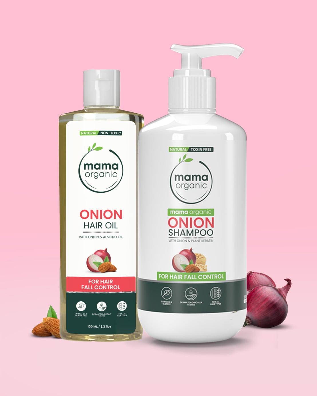 Onion Hair Fall Control Bundle | Oil 100ml + Shampoo 250ml