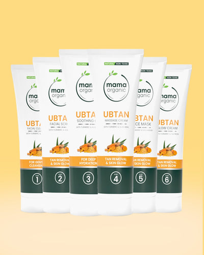Ubtan Facial Kit for Skin Glow | Cleanser 60ml + Scrub 60ml + Soothing Gel 60ml + Massage Cream 60ml + Mask 60ml + Glow Cream 60ml
