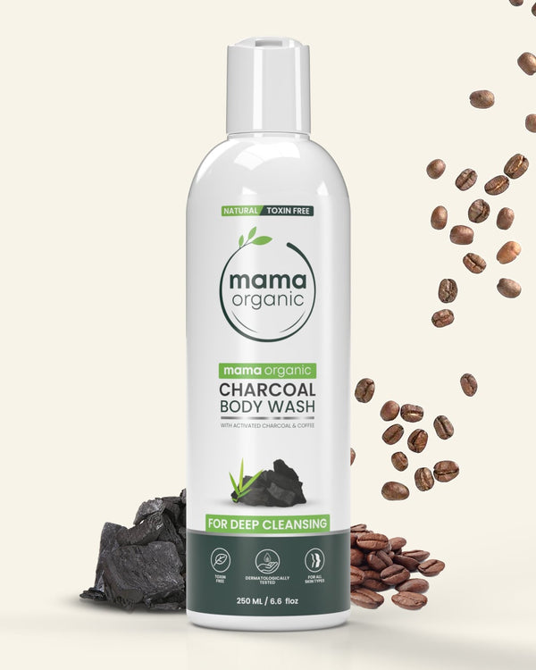 Activated Charcoal Body Wash - 250ml For Deep Cleansing with Activated Charcoal & Coffee