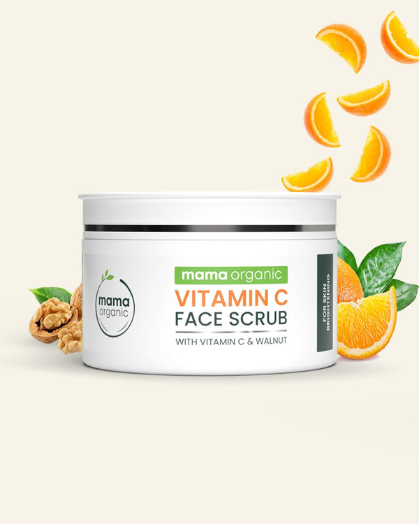 Vitamin C Face Scrub - 100g For Skin Bright with Vitamin C & Walnut